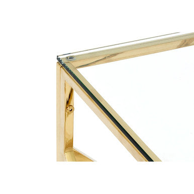 Allure Champagne Gold Geometric End Table