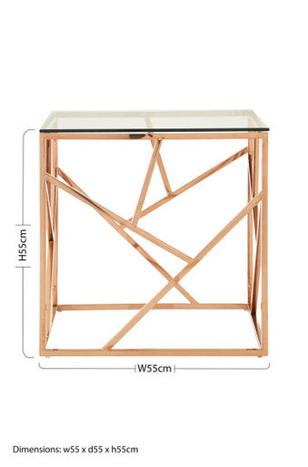 Allure Rose Gold Geometric End Table - Image 10