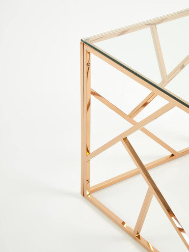 Allure Rose Gold Geometric End Table - Image 5