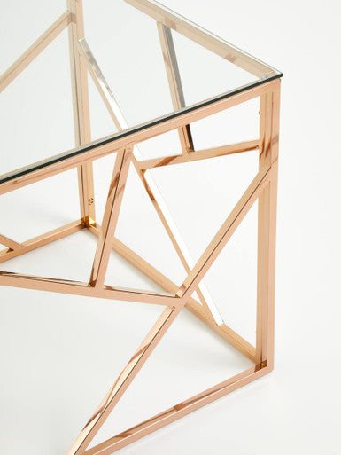 Allure Rose Gold Geometric End Table - Image 6