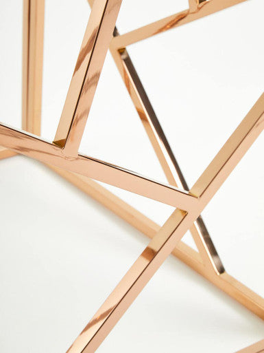 Allure Rose Gold Geometric End Table - Image 7