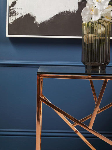 Allure Rose Gold Geometric End Table