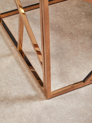 Allure Rose Gold Geometric End Table - Image 9