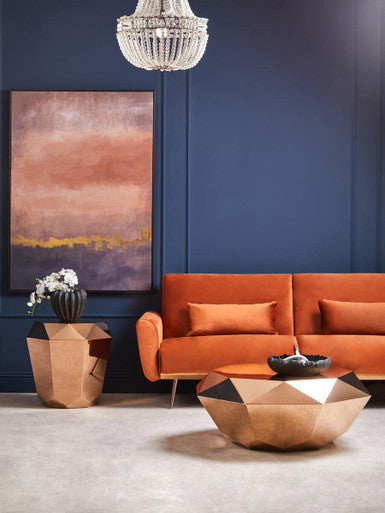 Allure Rose Gold Diamond Cut Coffee Table