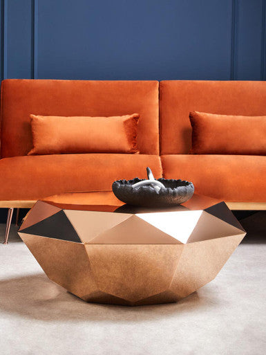 Allure Rose Gold Diamond Cut Coffee Table