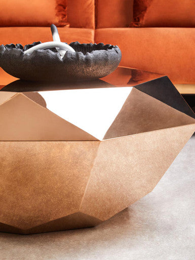 Allure Rose Gold Diamond Cut Coffee Table