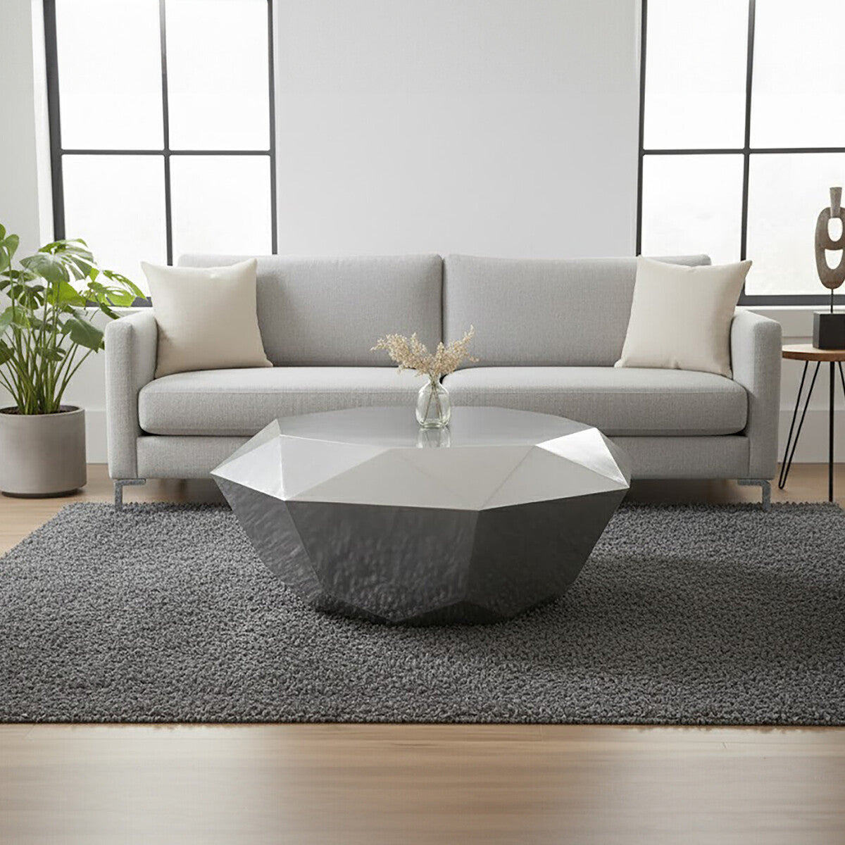 Allure Silver Diamond Cut Coffee Table