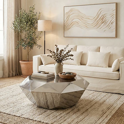 Allure Silver Diamond Cut Coffee Table