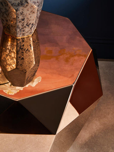Allure Rose Gold Diamond Cut End Table