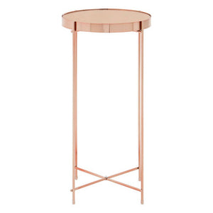 Allure Pink Mirror Tall Side Table