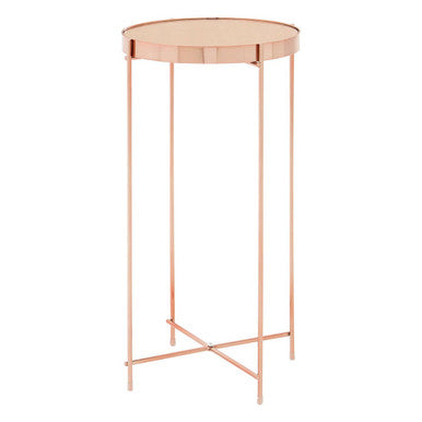 Allure Pink Mirror Tall Side Table