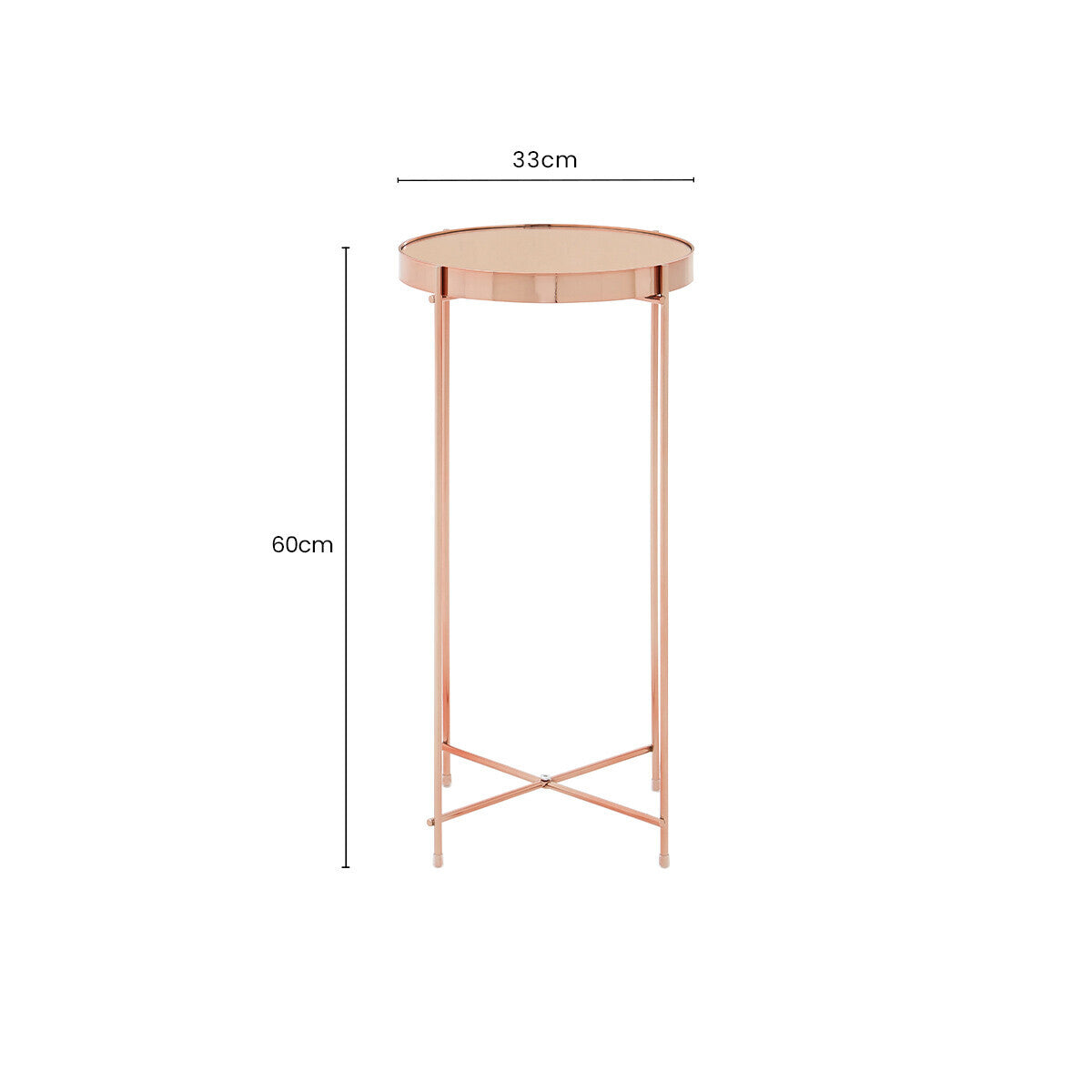 Gold Mirrored Tall Two Tier Side Table, Allure