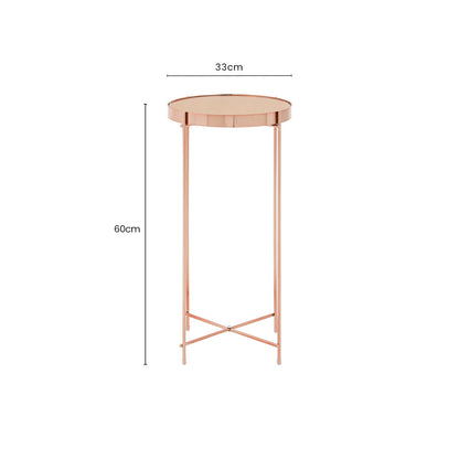 Gold Mirrored Tall Two Tier Side Table, Allure