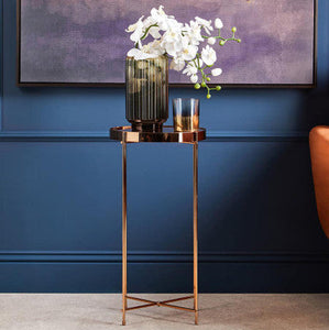 Allure Pink Mirror Tall Side Table