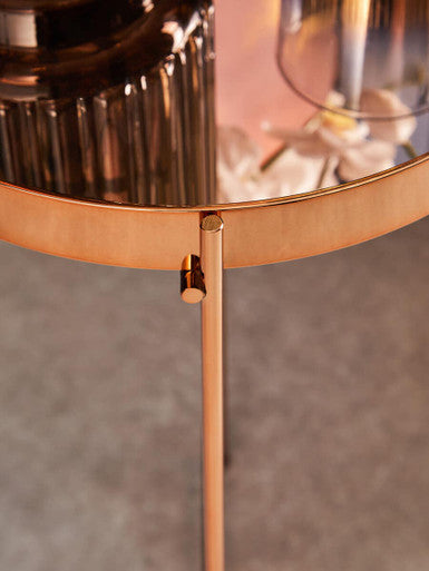 Allure Pink Mirror Tall Side Table