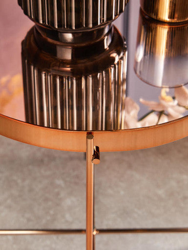 Allure Pink Mirror Low Side Table