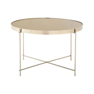 Allure Large Grey Mirror Round  Side Table