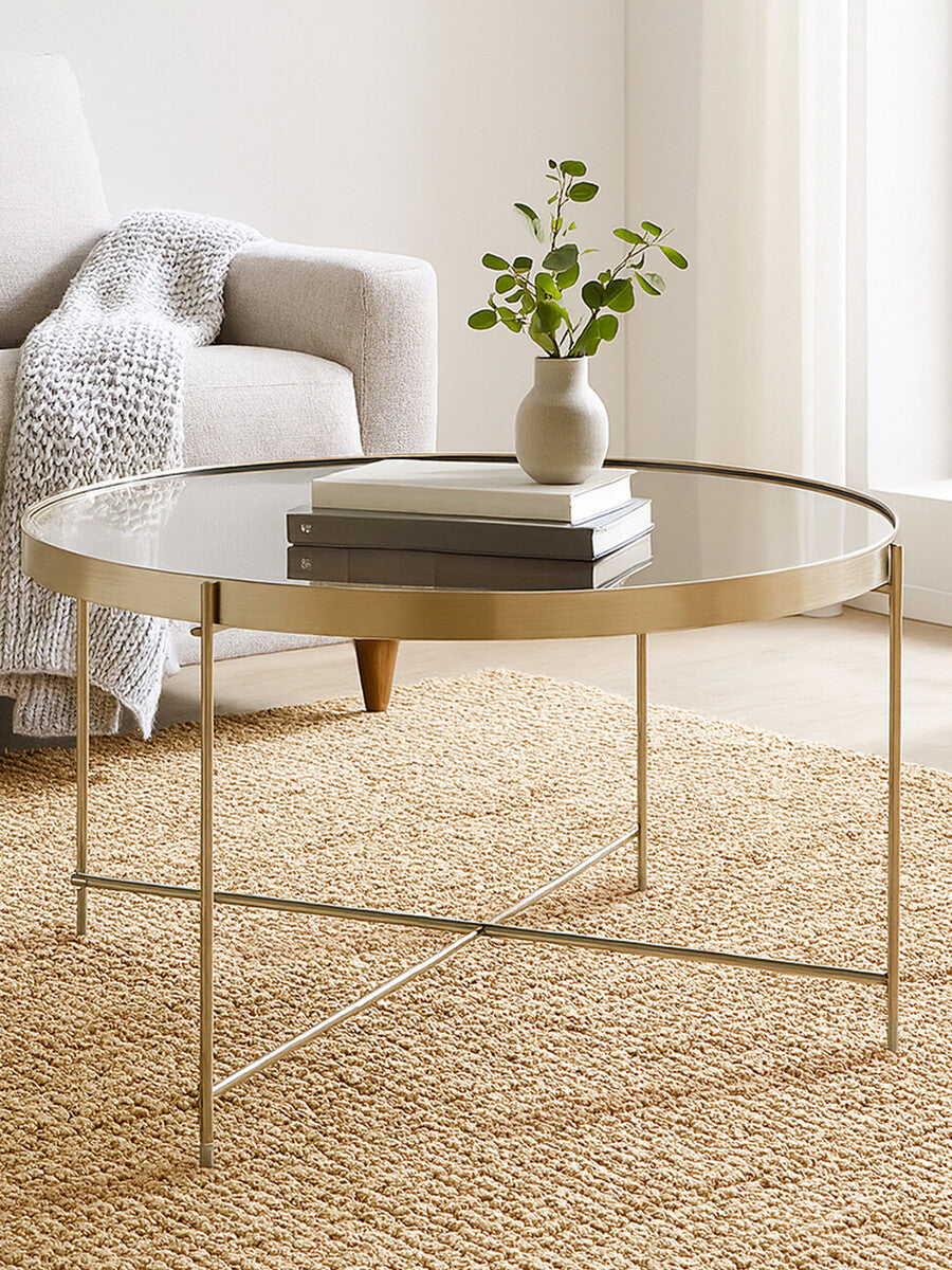 Allure Large Grey Mirror Round  Side Table - Image 7