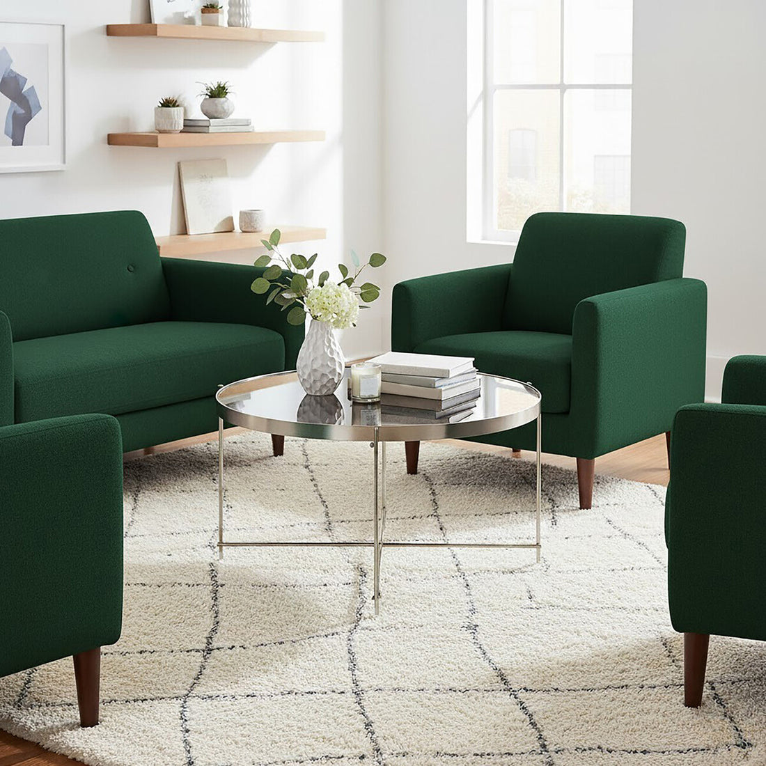 Allure Large Grey Mirror Round  Side Table - Image 4