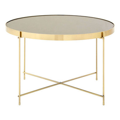 Allure  Brushed Bronze Large Side Table with Black Mirror