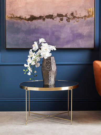 Allure  Brushed Bronze Large Side Table with Black Mirror - Image 4