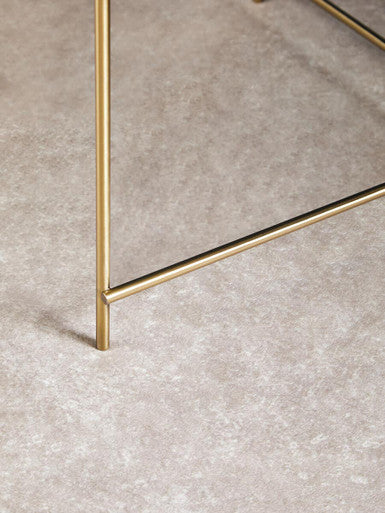Allure  Brushed Bronze Large Side Table with Black Mirror - Image 7
