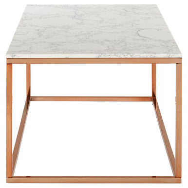 Allure Rectangular White Marble Coffee Table