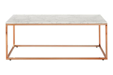 Allure Rectangular White Marble Coffee Table