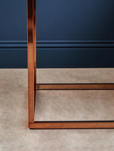 Allure Square White Marble And Rose Gold Square End Table - Image 7