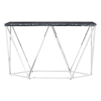 Allure Rectangular Black Marble Console Table.