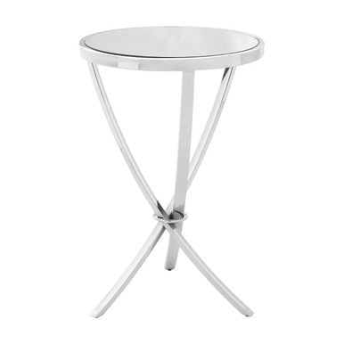 Allure Chrome Pinched Round Side Table