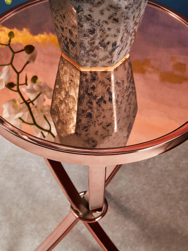 Allure Rose Gold Pinched Side Table