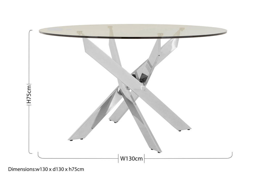 Allure Round Dining Table With Chrome Intersected Legs - Image 8