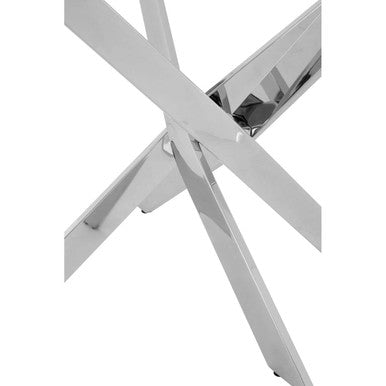 Allure Round Dining Table With Chrome Intersected Legs - Image 7