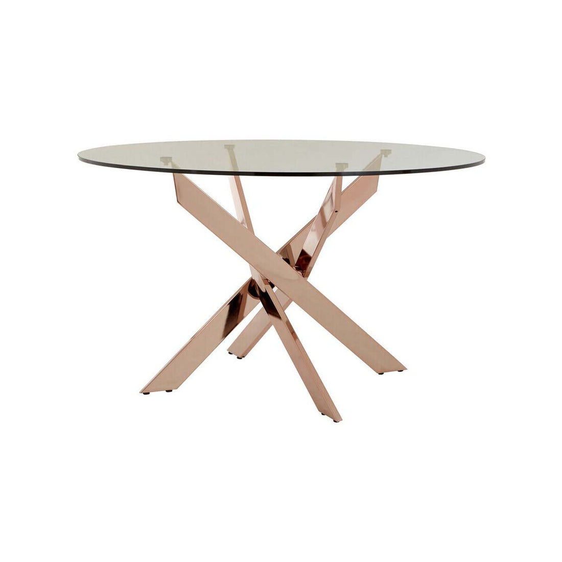 Allure Round Dining Table with  Intersected Rose Gold Legs