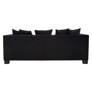 3 Seater Black Velvet Sofa, Sofia - Image 5