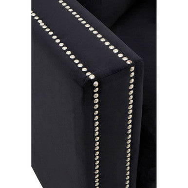 3 Seater Black Velvet Sofa, Sofia - Image 7