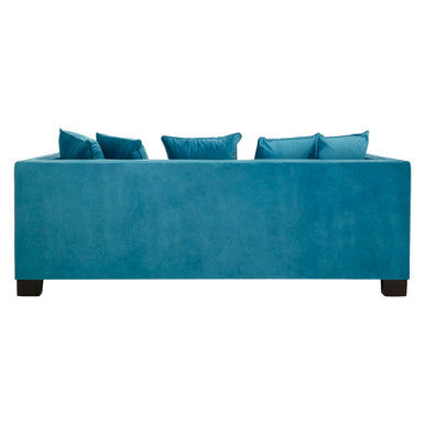 3 Seater Cyan Blue Velvet Sofa, Sofia - Image 5