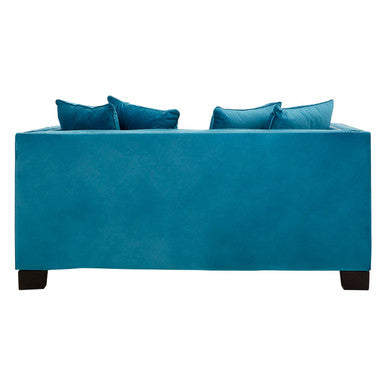 2 Seater Cyan Blue Velvet Sofa, Sofia - Image 5