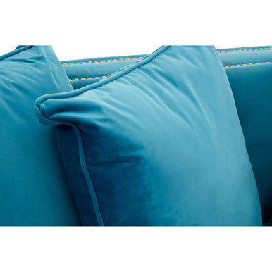 2 Seater Cyan Blue Velvet Sofa, Sofia - Image 8