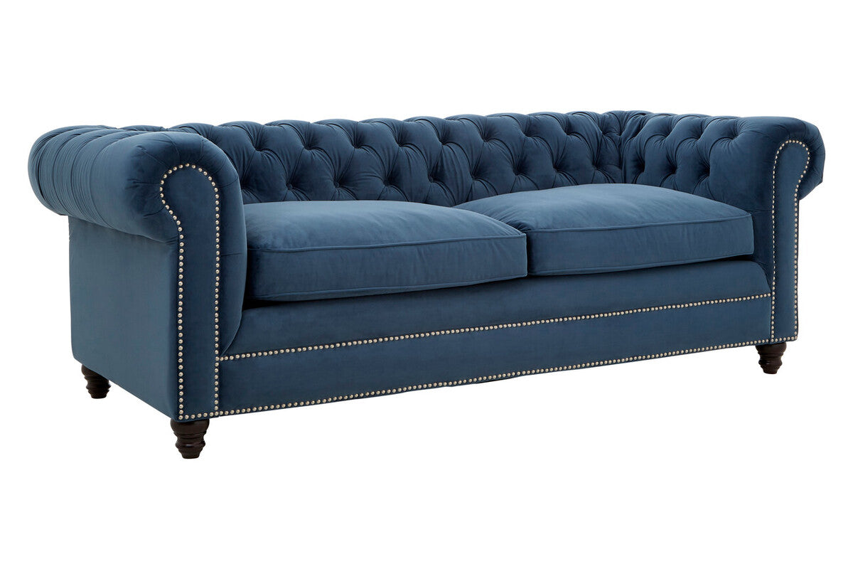 3 Seater Midnight Velvet Sofa, Stella - Image 2