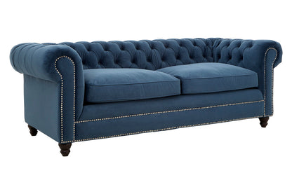 3 Seater Midnight Velvet Sofa, Stella - Image 2