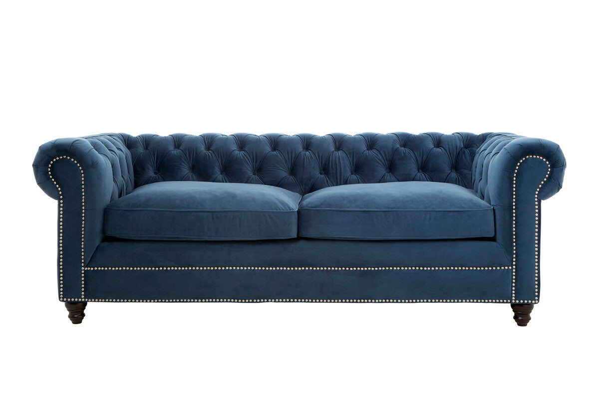 3 Seater Midnight Velvet Sofa, Stella - Image 1