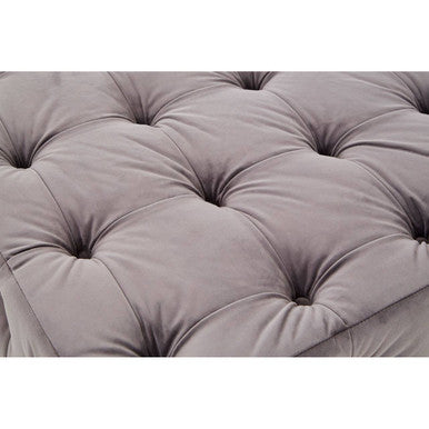 Stella Grey Velvet Button Tufted Stool - Image 5