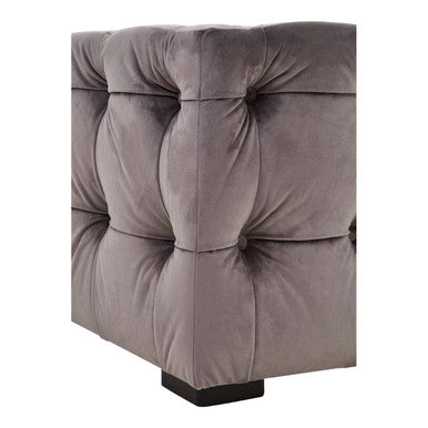 Stella Grey Velvet Button Tufted Stool - Image 6