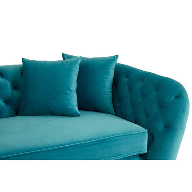 3 Seater Cyan Velvet Sofa, Riva