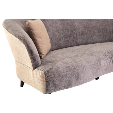 3 Seater Grey Velvet Sofa, Reine