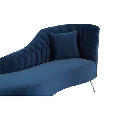 Rene Dark Blue Velvet Right Hand Chaise Longue - Image 5