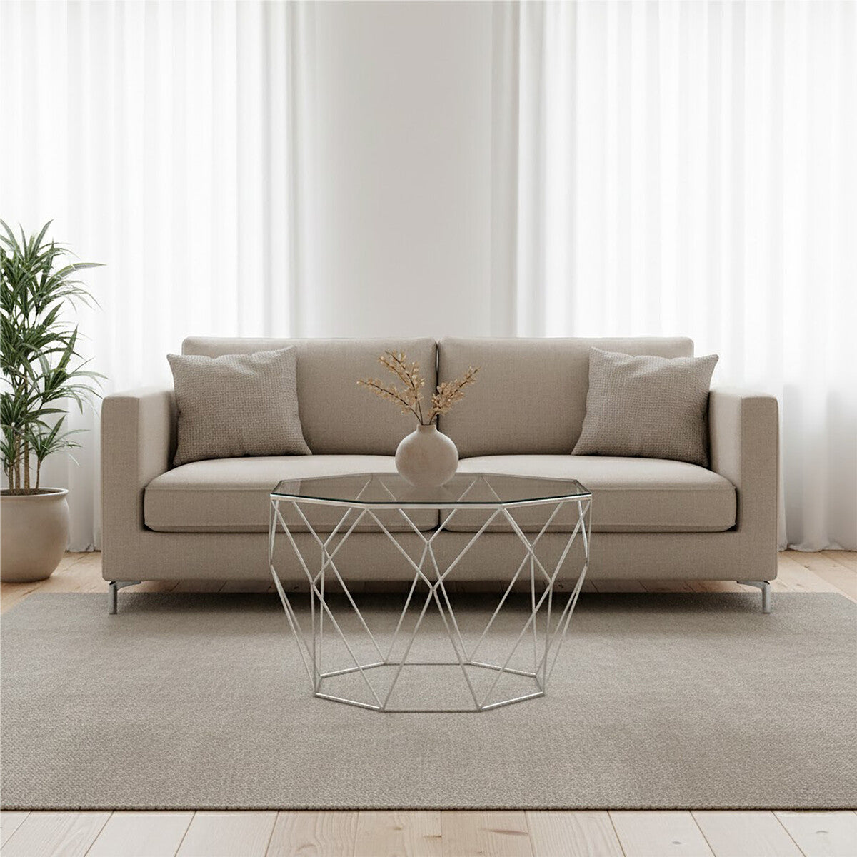 Shalimar Octagonal Silver Coffee Table