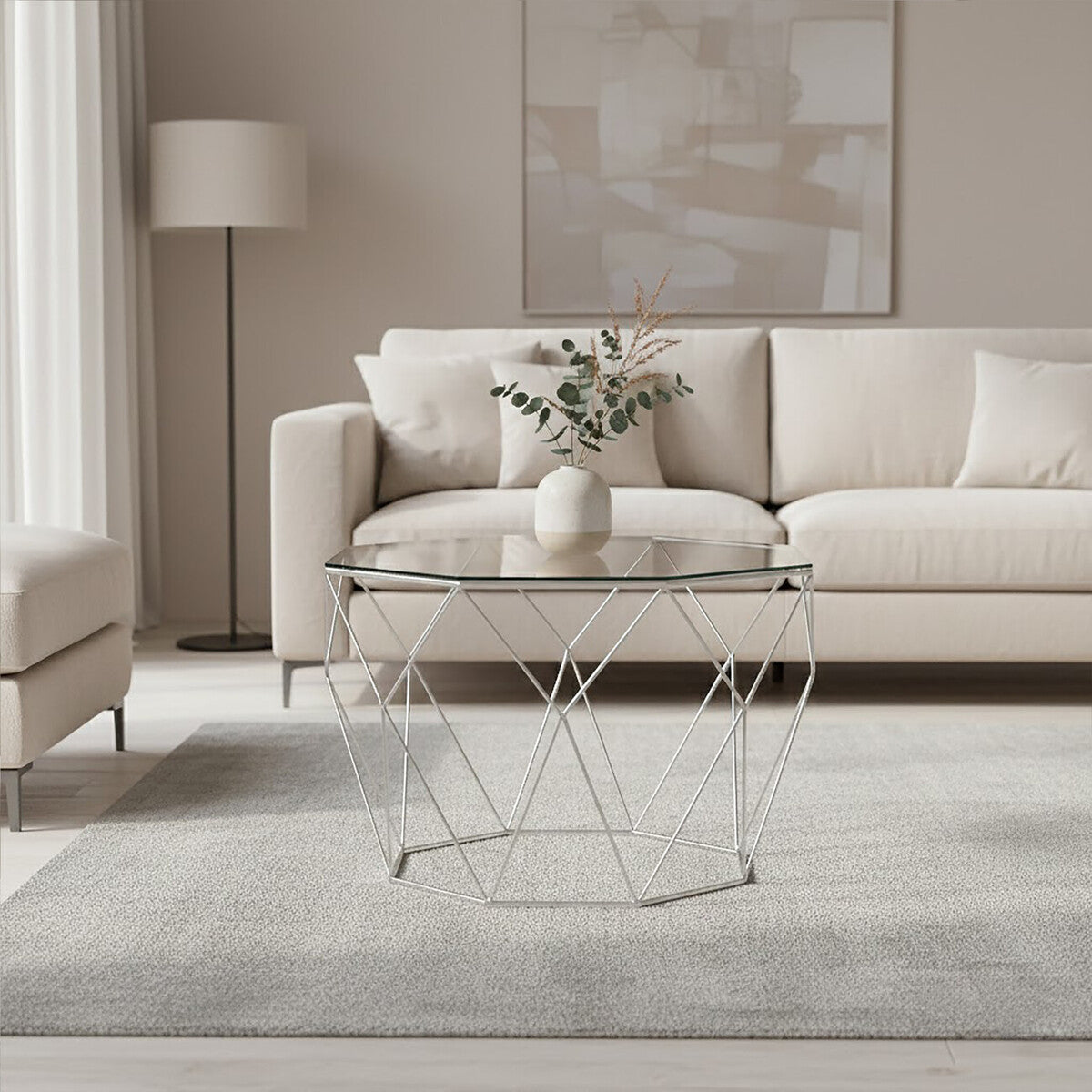 Shalimar Octagonal Silver Coffee Table